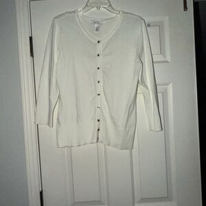 White House Black Market Cream Knit Top